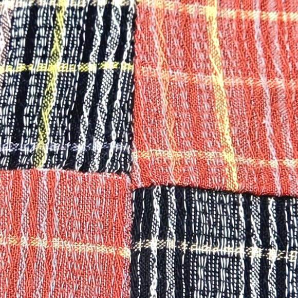 Mordenmiss Artisan Linen Patchwork Dress | Oversized Wabi-Sabi 26” P2P - Picture 4 of 12